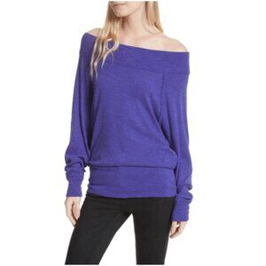 We The Free Palisades Off The Shoulder Knit Top Purple‎ Sweater L People Dolman